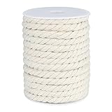 G2PLUS Makramee Garn 8 mm x 20M Kordel Weiß,Baumwollkordel Kordel Baumwollschnur,Baumwollseil für DIY-Bastelarbeiten,Geschenke