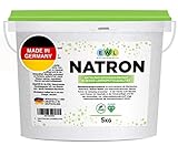 Natron Pulver Baking Soda 5kg I Deutsche Herstellung u. Abfüllung I Hochreine Lebensmittelqualität I Backpulver I Recyclefähiger, wiederverschließbarer Eimer