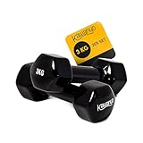 Kawanyo Vinyl Hantel - 2 x 3.0 kg Krafttraining Workout Gewichte Kurzhantel