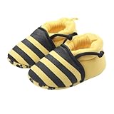 Baby-Stiefeletten für Kleinkinder, Jungen und Mädchen, Fleece-Schuhe, rutschfeste Gummisohle, Turnschuhe für Kleinkinder, Neugeborene, zum Gehen, Krippenschuhe (Yellow, 19 Infant)