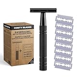 Cosity Blades Rasierhobel + 24 Rasierklingen | Safety Razor | Rasierhobel aus Edelstahl | Schwarz | Für Herren und Damen