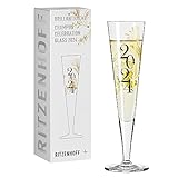 Ritzenhoff 1079014 Champagnerglas 200 ml - Serie Brillantnacht - Celebration Glass 2024 mit Echt-Gold - Made in Germany