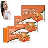 Kakishibu-Kaki-Seife, Kaki-SeifenstüCk FüR KöRper Und Gesicht, Reisefreundlicher Frischer Duft FüR Frauen Und MäNner, Ka/ki-Extrakt-SeifenstüCk, Frischer Und Langanhaltender Duft (3 PCS)