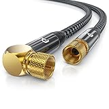 CSL - 5m HDTV Satellitenkabel mit Braiding 8k 4k HDTV - 135Db 75 Ohm - F Stecker (gewinkelt) zu F Stecker (gerade) – SAT Kabel gewinkelt 90° Grad - HDTV Antennenkabel – DVB-T2 Radio UKW DAB DAB