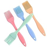 4 Stück Backpinsel, 4 Farbe Backpinsel Silikon, Silikonpinsel Küche Küchenpinsel Silikon Pinsel Backen, Macaron Farbe öLpinsel Silikon Pinsel für Backen für Backen Kochen Grillen