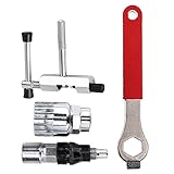 Jiakalamo 4PCS Crank Removal Tool, Universal Kohlenstoffstahl Tretlager Entferner Carbon Stahl Outdoor Fahrrad Kurbel Abzieher Set(Silber+Schwarz+Rot)