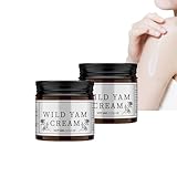 Dyceittdia 2pcs Yamswurzel-Creme, Wild Yam Körpercreme, Yamswurzel-Feuchtigkeitspflege, Feuchtigkeitsspendende und nährende Hautpflege,2pcs*60ml, cream1