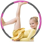 LETAO Hula Hoop Reifen Kinder für im Alter von 3-12 Jahren, EIN 8 Teiliger Abnehmbarer(pink Grey 0.68 kg)