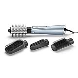 BaByliss Hydro Fusion Smooth & Shape Warmluftbürste mit 4 Aufsätzen zum Föhnen, Glätten, Volumen und Bürsten, Duale Ionen-Technologie mit Anti-Frizz Effekt, Air Styler, AS774E, Eisblau