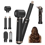 5 in 1 Airstyler 1000W Warmluftbürste Set Haarstyler Rundbürstenföhn, Lockenstab Automatisch, Glätten, Locken,Trockenes Haar