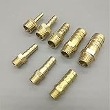 Tanyou-Brass Fitting Messingpfeife 4mm 6mm 8mm 10mm 12mm 19mm Schlauch Widerstand 1/8 '1/4' 1/2 '3/8' BSP männlicher Stecker Gelenkkupferkupplung Adapter, Kein Auslaufen und langlebig(12mm Barb,1/8')