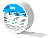 Knauf EASY-TAPE Fugendeckband zum Stabilisieren und Verspachteln von Fugen – selbstklebender Bewehrungs-Streifen zum Verfugen von Gipskarton-Platten bzw. Gipsfaser-Platten, 48 mm x 45 m