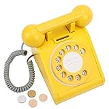 Omabeta Kinderspielzeug-Retro-Telefon, kleines, leichtes, verschleißfestes Mehrzweck-Rosa, altmodisches, drehbares Zifferblatt-Telefon, Lehrmittel für Kinder, für Geschenke für zu Hause(Gelb)