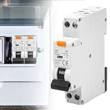 FI/LS-Schalter, 30mA Fehlerstromschutzschalter Fi-Schalter Leitungsschutzschalter 1P+N 6kA FI-Schalter 16Amp Nennstrom RCD-geschützter Leistungsschalter 230V Typ A, B16, Kurve B, DIN-Schienen-Montage