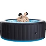 Miweba MSpa Whirlpool Outdoor | Aurora mit LED Beleuchtung - 6 Personen Pool aufblasbar - UVC+ Wasserreinigung - Spa ⌀ 204.0 cm - Aufstellpool mit Fernbedienung - Hot Tub - Aufblasbarer Whirlpool