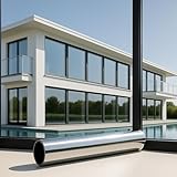 MARAPON® Sonnenschutzfolie Fenster innen [90x200 cm] Fensterfolie Sonnenschutz von innen durchsichtig von aussen Blickdicht - Spiegelfolie Fenster Sichtschutz STATISCH HAFTEND