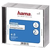 Hama CD-Doppel-Leerhülle (5er-Pack, Standard) CD-Hüllen transparent-schwarz