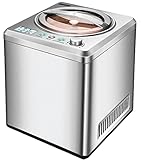 UNOLD 48872 Eismaschine Exklusiv - Edelstahl, 180 W, mit selbstkühlendem Kompressor, 2 L Volumen, Edelstahlgehäuse, Stainless Steel, digitaler Timer