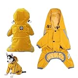 Hunde Regenmantel, Regenjacke Hund, Verstellbarer Kordelzug welpen-Regenmantel Hund, hundemantel für kleine Hunde, regencape Hund, Hund reflektierender Regenmantel wasserdicht mit Kapuze