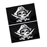 Gogogmee 2st Halloween-piratenflagge Halloweenkostüm Flagge Der Piratenpartei Piratenbandana Piratenflaggen Aus Polyester Großes Spinnennetz Dekorative Flaggen Halloween-partygeschenke