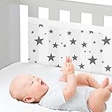 WYSWYG® Atmungsaktive Babybett Umrandungen für Sicherheit & Komfort, Premium Bettumrandung Babybett 70x140, Kinderbett Umrandung, Gitterbett Schutz, Baby Bettschlange Set, 30cm x 170cm -2 Stück