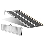 VEVOR Tragbare Rollstuhlrampe, 121,92 cm 363 kg Tragkraft, rutschfeste Aluminium-Klappschwellenrampe, Faltbare Rampe für Mobilitätsroller, Rollstuhlrampe, für Hausstufen, Treppen, Türen, Bordsteine