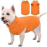 Kuoser Hundemantel,Windschutzscheibe Hundejacke,Sehr Komfortabel Hundemantel für Kleine Hunde, Bunt Hundepullover Mittelgroße Hunde,Hundemantel Winter Mit Leinenlöchern Orange XXS