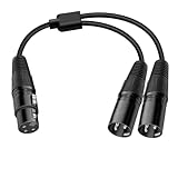 YINGAYOU XLR Splitter Kabel 2 weiblich zu 1 männlich XLR Y Splitter Kabel 50 cm Mikrofonkabel (1 Buchse 2 Stecker, 0.5 m)