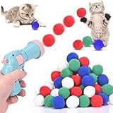 LUXECOVE Katzenspielzeug, Launcher-Set mit 50 Bällen, interaktives katzenspielzeug, interaktives Spielzeug für Katzen und Hunde, leise und sicher