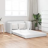 WEMYUFURN Weißes Zweisitzer-Sofa mit abnehmbaren Kissen, kompakte Größe 124x71x78 cm für Moderne Räume | Stofferneuerung und Schlaffunktion | Langlebiger Stoff, einfache Montage