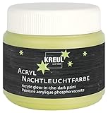 KREUL 74347 – Acryl Leuchtfarbe 150 ml, Nachtleuchtfarbe auf Wasserbasis, zum Bemalen von Holz, Papier, Karton, Styropor, Stein und vielem mehr, Gelb