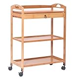 Aufbewahrungswagen, Tee-/Esswagen aus Holz mit Mehreren Ebenen und beweglichem Servierwagen, Küchenwagen für das Wohnzimmer, Beistellwagen, rollender Aufbewahrungswagen