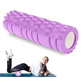 Faszienrolle mit 3D-Texturmassage, Foam Roller Massage, Massage-Rolle, Fitnessrolle, Sportrolle zur Linderung von Muskelverspannungen, für rücken wirbelsäule Rücken Beine 30×8cm (Lila)