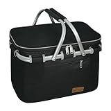 ABIUBIU 26L Kühltasche EinkaufsköRbe Groß Isolierkorb KüHlkorb KüHltasche Picknickkorb Picknicktasche mit Zwei Griffen -für Reisen/Picknick/Einkaufen/Geschenk (Black01)