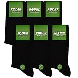 RØDER 6er Pack Bambus Socken • Super Soft • Optimales Fußklima • Handgekettelte Zehennaht • Anti Schweiß Socken (43-46,Schwarz)