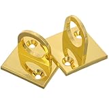 Healeved 2 Stück Goldene Große U förmige Metallhalterungen Hängende Wandplatten für Seilsperren Robuste Sicherheitsabsperrung für Kinos Hotels und Events