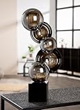 Glas Art Skulptur Rondo - schwarz, weiß - Höhe 39cm, Breite 20cm - Glas - Dekofigur - Glasskulptur