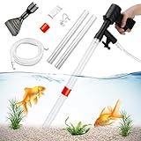 HIULLEN Mulmsauger Aquarium, Aquarium Reiniger, Bodenreiniger Aquarium Wasserwechsel Zubehoer Aquarium Kiesreiniger-Kit Fisch Tank Siphon Staubsauger Absauger für Sandreinigung