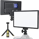 RALENO 116 LED Kamera Video Licht, 12W 600Lux Videoleuchte mit Mini-Stativ und Eingebauter 4000mAh Akku CRI95+ 3200-5600K, USB Videolicht für YouTube TikTok Zoom Fotografie Konferenzen Live-Streaming