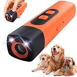 Anti Bell Gerät Hunde, Wiederaufladbar Ultraschall Hundeabwehr, Antibell Ultraschall Gerät mit LED-Taschenlampe, 3 Frequenzen Stufen für Kleine Große Hunde Innen Außenbereich Hund