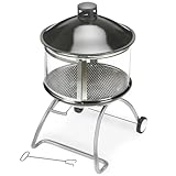 Four Seasons Courtyard Feuerstelle für den Außenbereich mit Schiebetür und Deckel oben, 71,1 cm