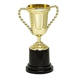 Boland 30848 - Goldene Trophäe, Größe 25 cm, Partydeko, Pokal, Wettbewerb, Gewinner