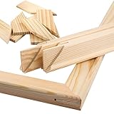 Estika® Keilrahmen für leinwand - 50 x 40 cm, Dicke: 2cm - Holzleisten zur Selbstmontage, 8 Holzkeile zum Spannen der Leinwand