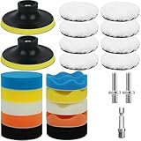 VIBINHO 23 Stück 80mm Polierschwämme Pads, Polieraufsatz Akkuschrauber, Polierset Akkuschrauber, Polierset Auto für Poliermaschine zum Polieren, Schleifen, Wachsen