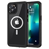 Lanhiem für iPhone 13 Pro Hülle [Kompatibel mit Magsafe] IP68 Wasserdicht Handyhülle iPhone 13 Pro Magnetisch Case 360 Grad Panzerhülle Outdoor Stoßfest Schutzhülle, Schwarz