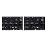 Mobestech 2 Bögen Aufkleber Tastaturen Buchstaben Computer Russische Tastatur Schwarz Haut Laptop Notebook Ersatz Desktop Für Skins Englisch Aufkleber Buchstaben Lila