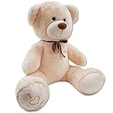 XXL Teddybär Plüsch Kuschel Stoff Plüsch Riesen Teddy Bär Groß Geschenkidee 160cm [Beige]