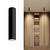 Jadssox 7W LED-Zoombarer Deckenstrahler Aufsatzleuchte Akzent-Fokus, Einstellbarer Lichtkegel 15°–60°, Gerichtete Spots Für Flur, Wohnzimmer-Kunstwerk(Black,40cm)