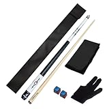 Adevar Billard Queue,Billiard Queu mit Rutschfester Griff Kanadischer Ahorn Pool Queue mit Edelstahl Gelenk 57'' Snooker Queue Set mit Leder Aufbewahrungstasche Billiard Cue für Billard Enthusiasten