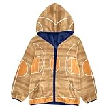 Anantty Kinder-Kapuzenmantel, Basketball, Holz, Fleece-Jacke, Winter, warm, Sweatshirt, Outwear für 3–10 Jahre, Mädchen und Jungen